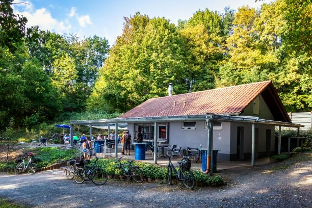 Ohmbachsee Lake kiosk at the playground