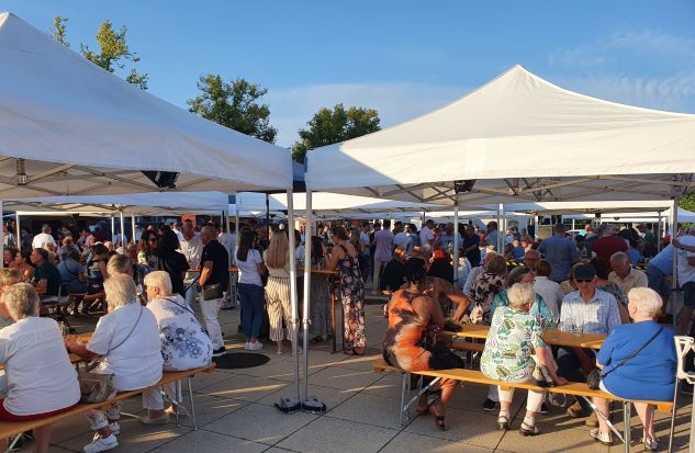 Visitors enjoying the Weilerbach Wine Village