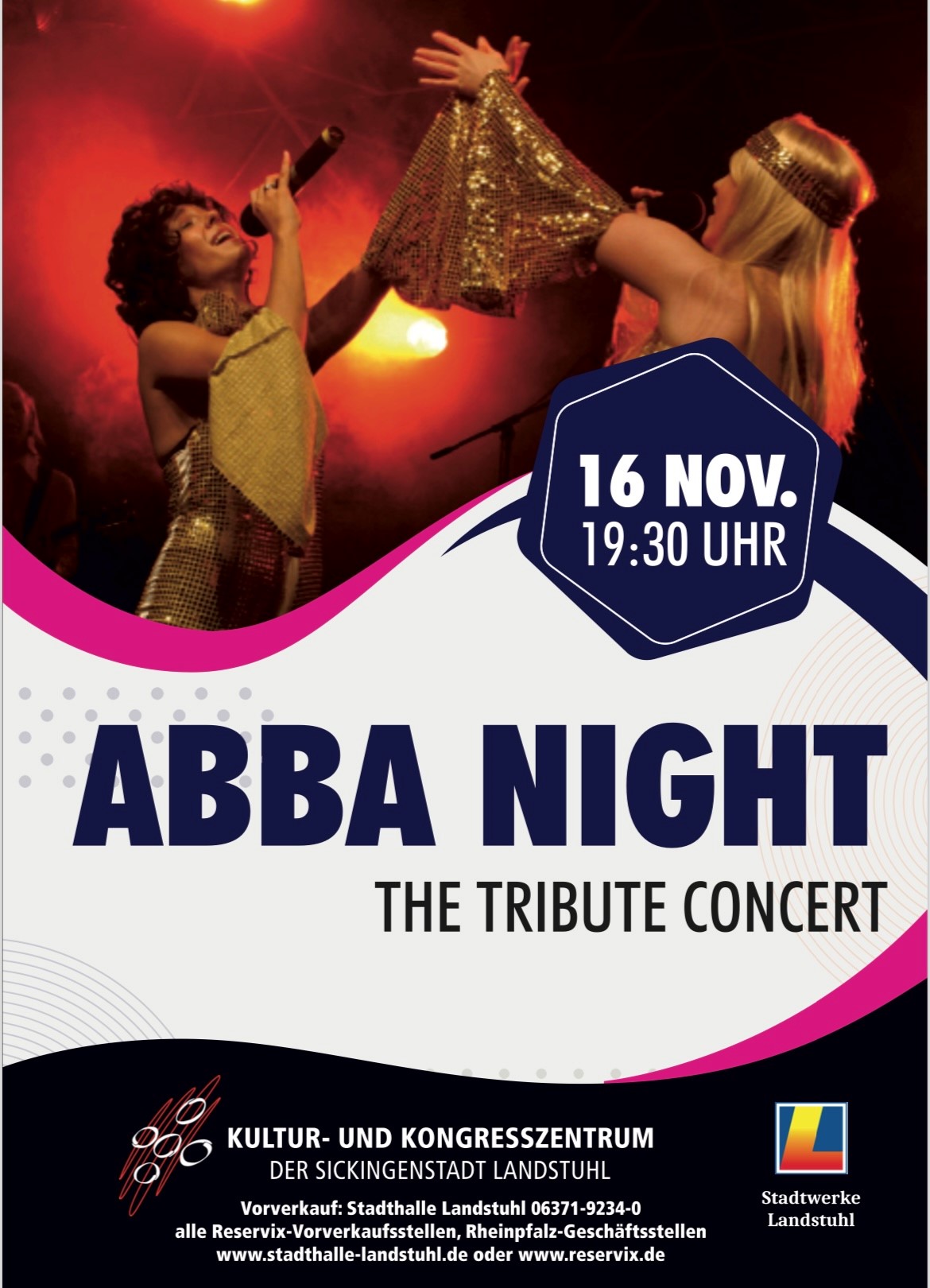 Poster of the concert "ABBA Night" at Stadthalle Landstuhl