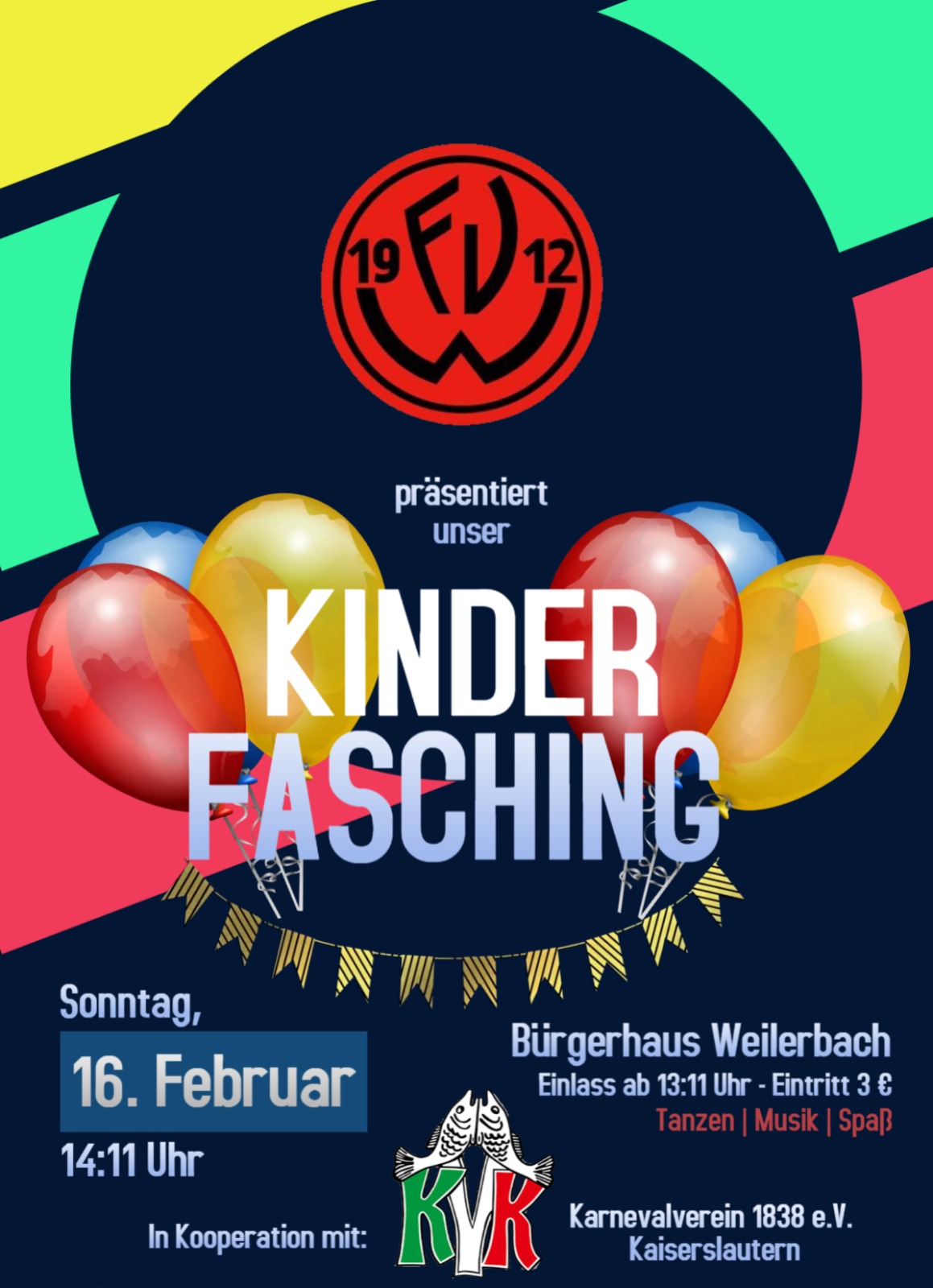 Poster of the Children´s Carnival Party in Weilerbach