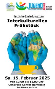 Poster adverstising intercultural breakfast in Ramstein-Miesenbach