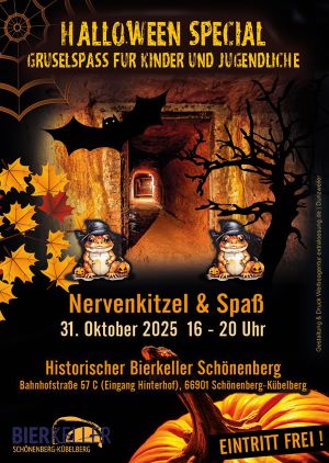 Poster of the Halloween Event at the Beer Cellar in Schönenberg-Kübelberg