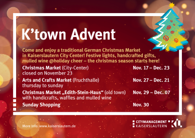 Poster of the different Christmas Markets in Kaiserslautern