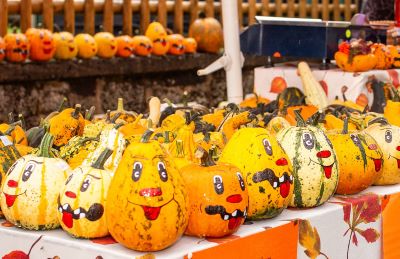 Pumpkings sold at the Farmers´Market in Berglangenbach